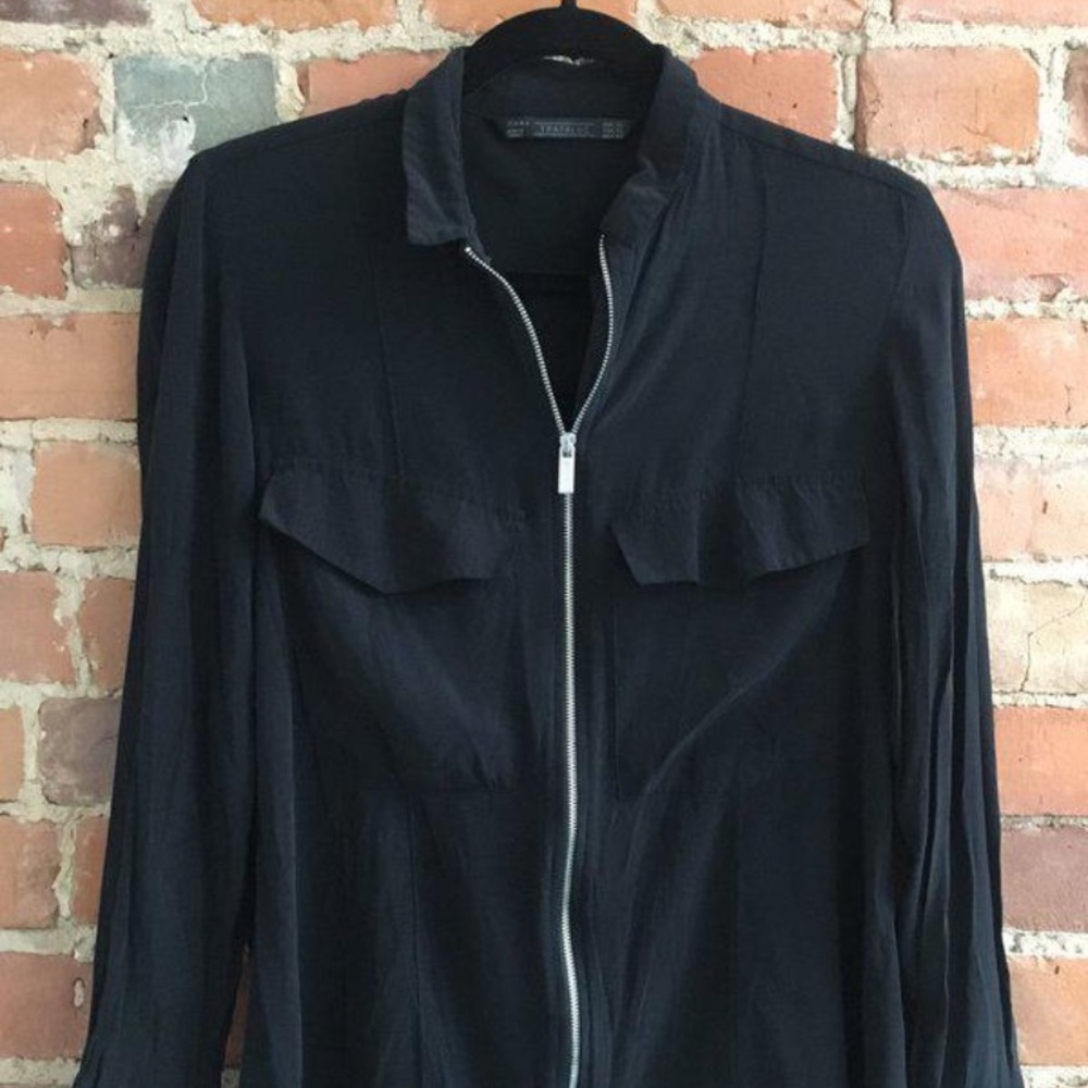 Silk Zipper Top
